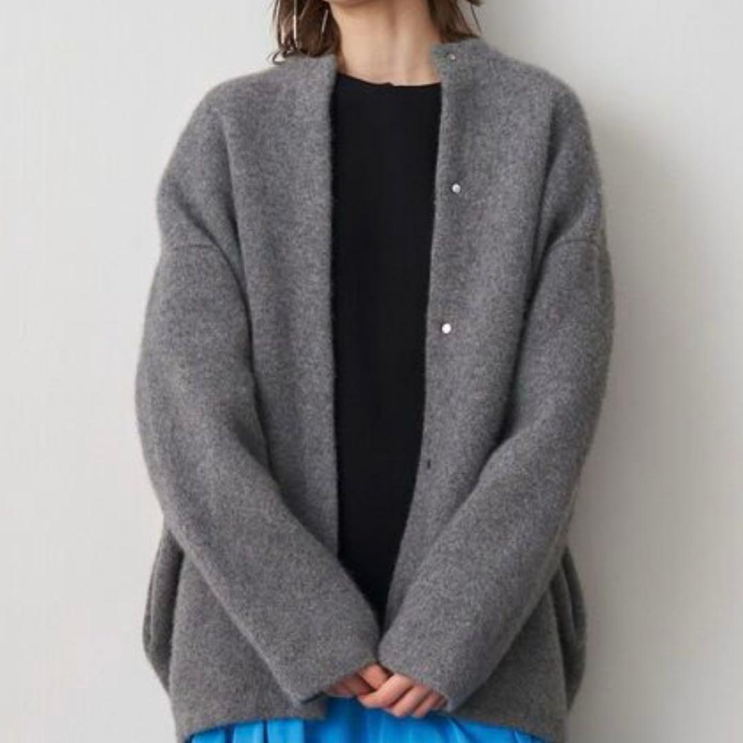 ELENDEEK ベーシックラクーンミックスカーディガン グレー