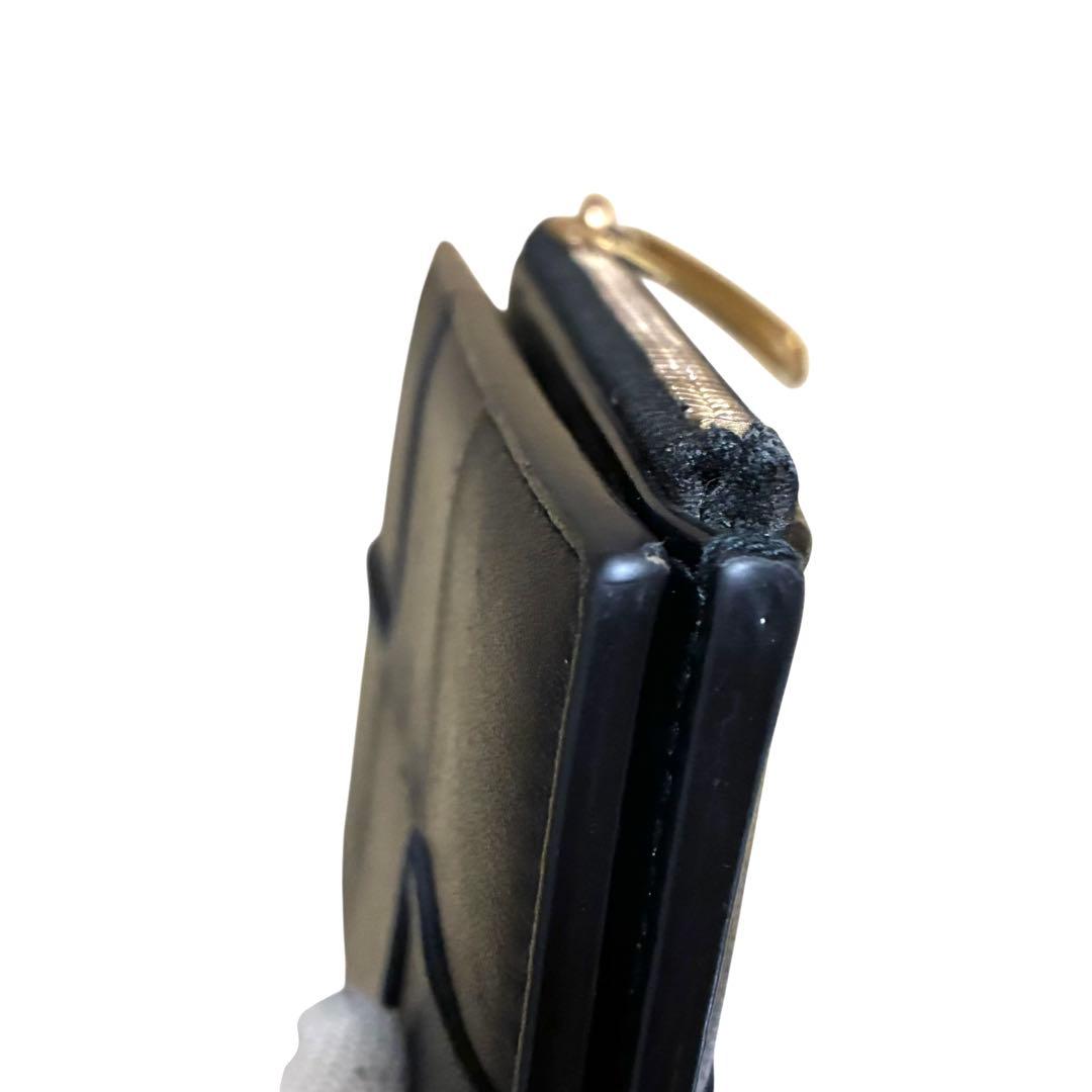正規品　ボッテガヴェネタ　二つ折り財布　マキシイントレチャート　黒　レザー