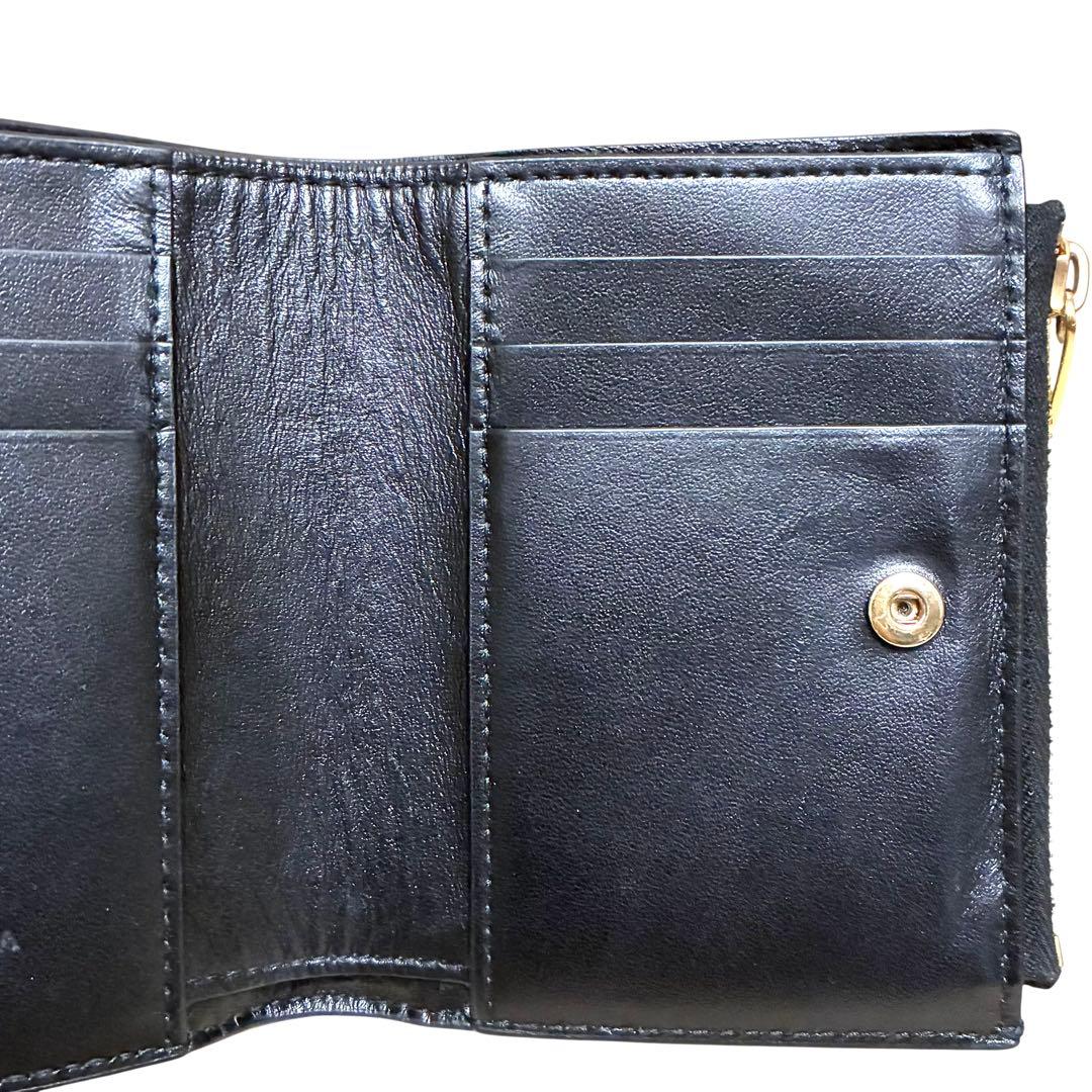 正規品　ボッテガヴェネタ　二つ折り財布　マキシイントレチャート　黒　レザー