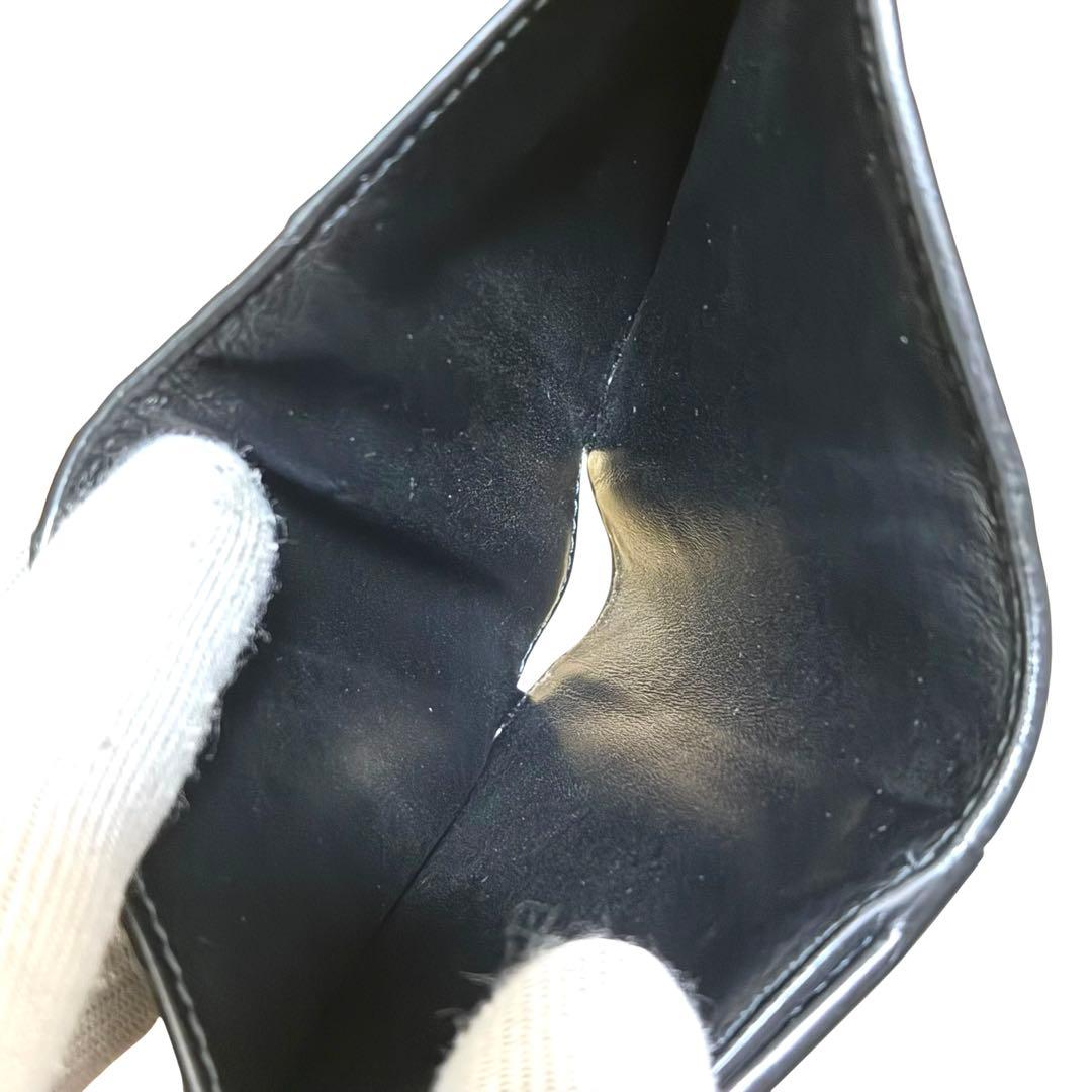 正規品　ボッテガヴェネタ　二つ折り財布　マキシイントレチャート　黒　レザー