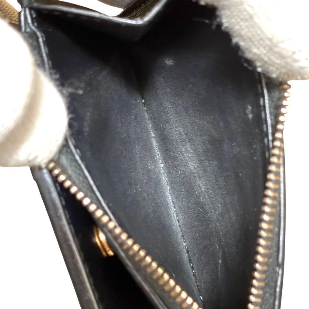 正規品　ボッテガヴェネタ　二つ折り財布　マキシイントレチャート　黒　レザー