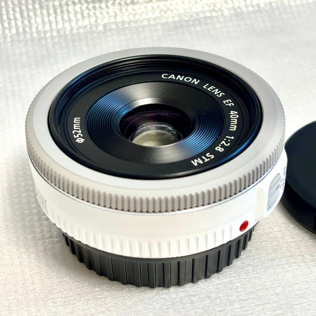 【美品】Canon EF40mm F2.8 STM ホワイト（フィルター付）