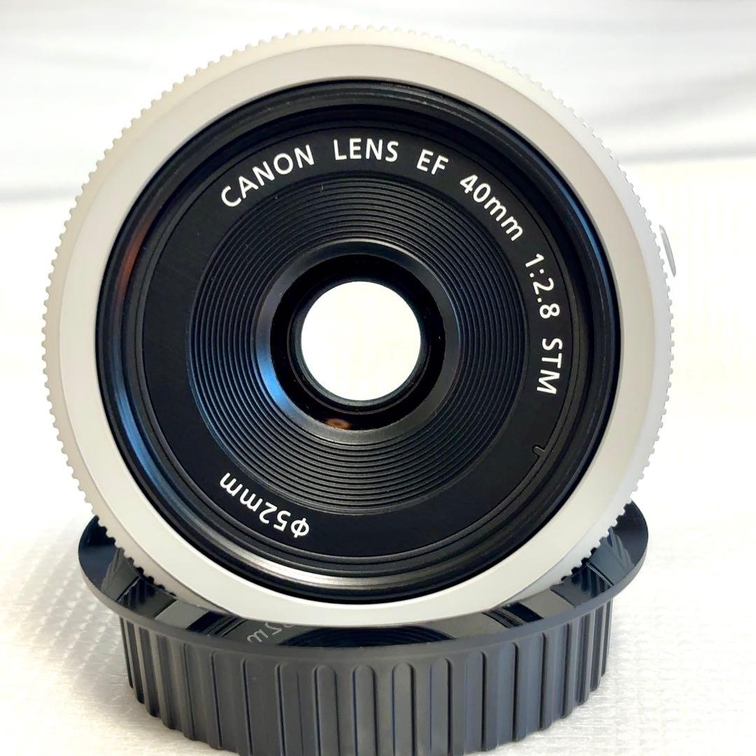 【美品】Canon EF40mm F2.8 STM ホワイト（フィルター付）