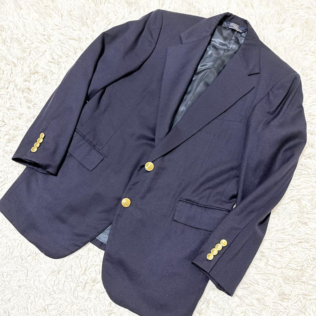 ✨希少✨Polo Ralph Lauren 紺ブレ 金ボタン　米国製　XL相当