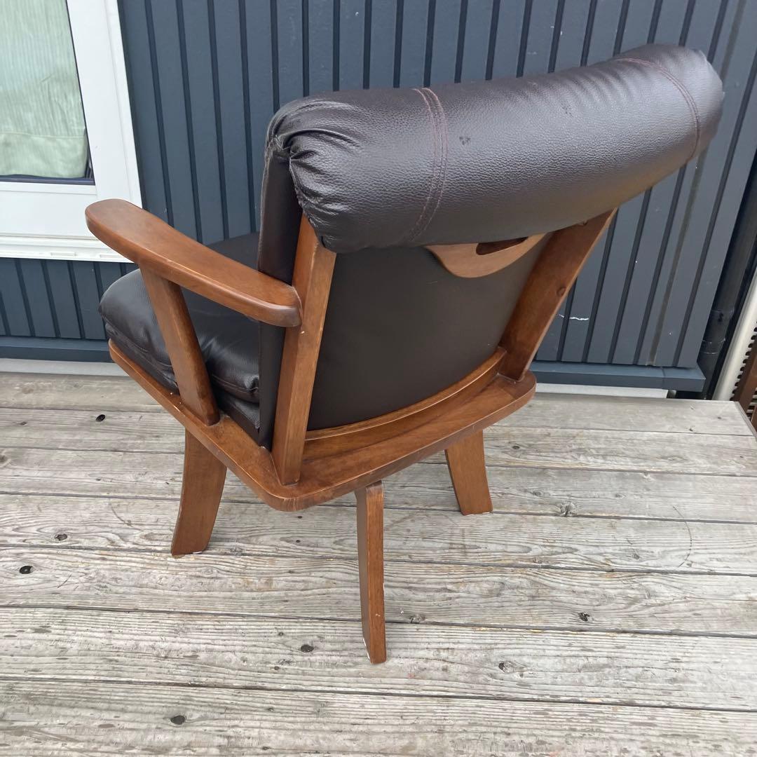 北欧レトロ 回転式 木製椅子 アームチェア ダイニングチェア カントリー 古家具