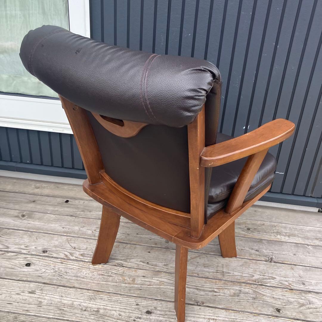 北欧レトロ 回転式 木製椅子 アームチェア ダイニングチェア カントリー 古家具