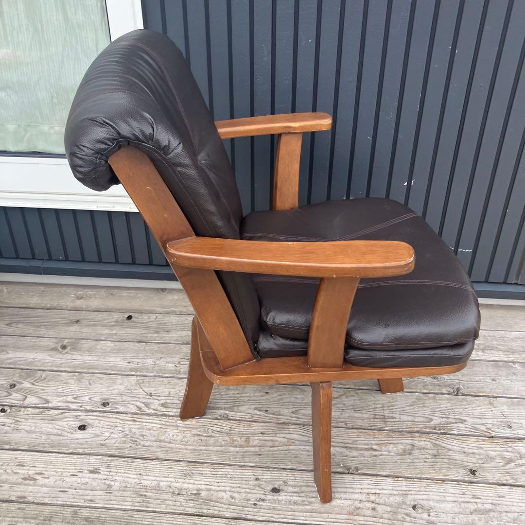 北欧レトロ 回転式 木製椅子 アームチェア ダイニングチェア カントリー 古家具