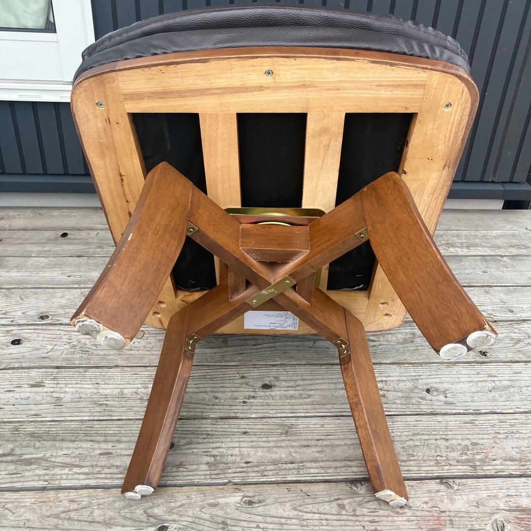 北欧レトロ 回転式 木製椅子 アームチェア ダイニングチェア カントリー 古家具