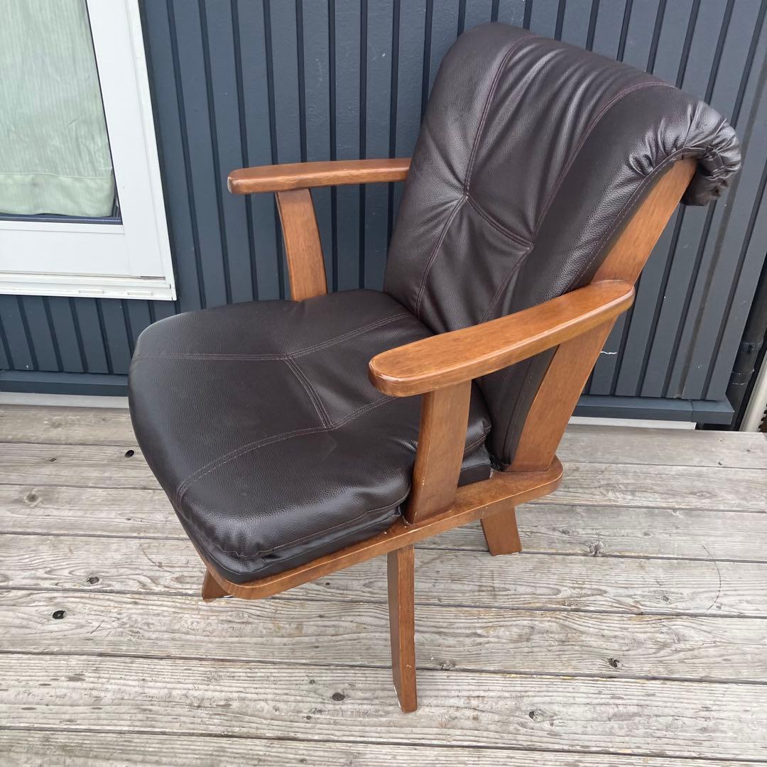 北欧レトロ 回転式 木製椅子 アームチェア ダイニングチェア カントリー 古家具