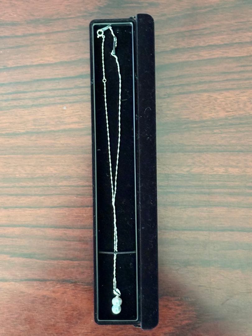 真珠ペンダント ツインパールネックレス プラチナ