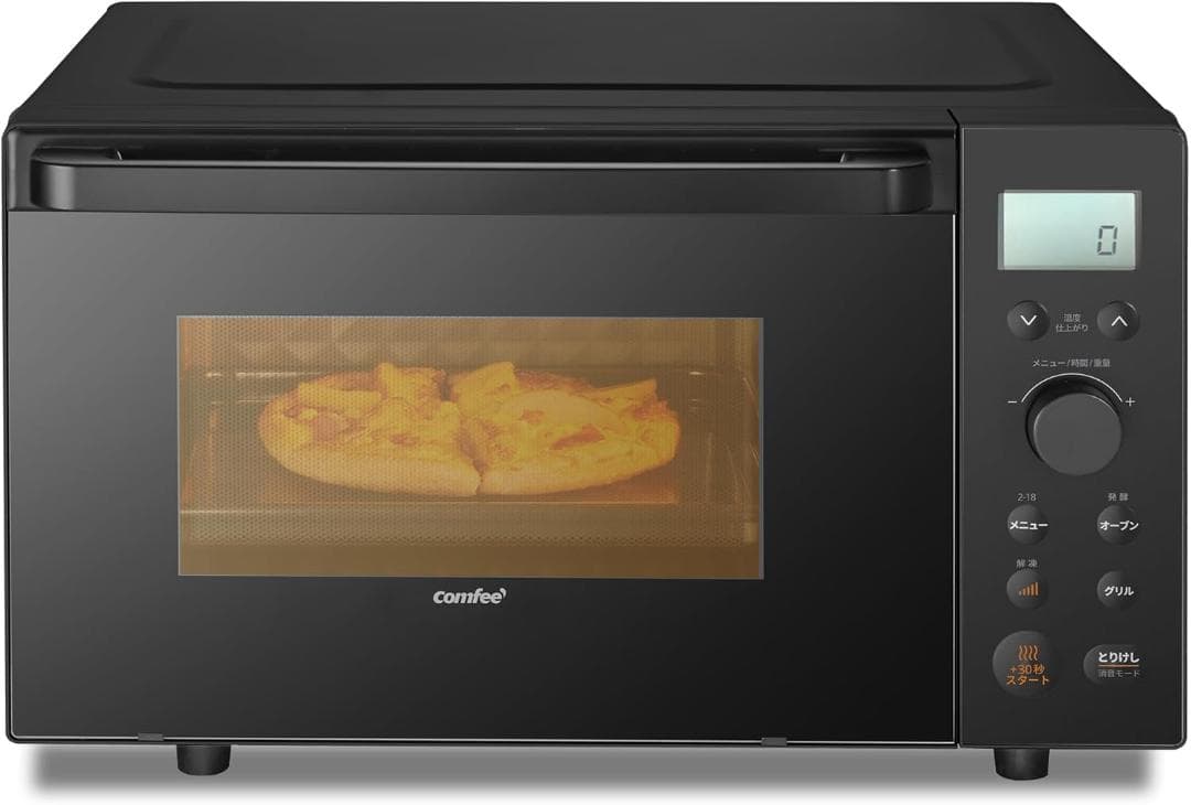 COMFEE' オーブンレンジ 18L フラットテーブル レンジ・予熱対応 チャ