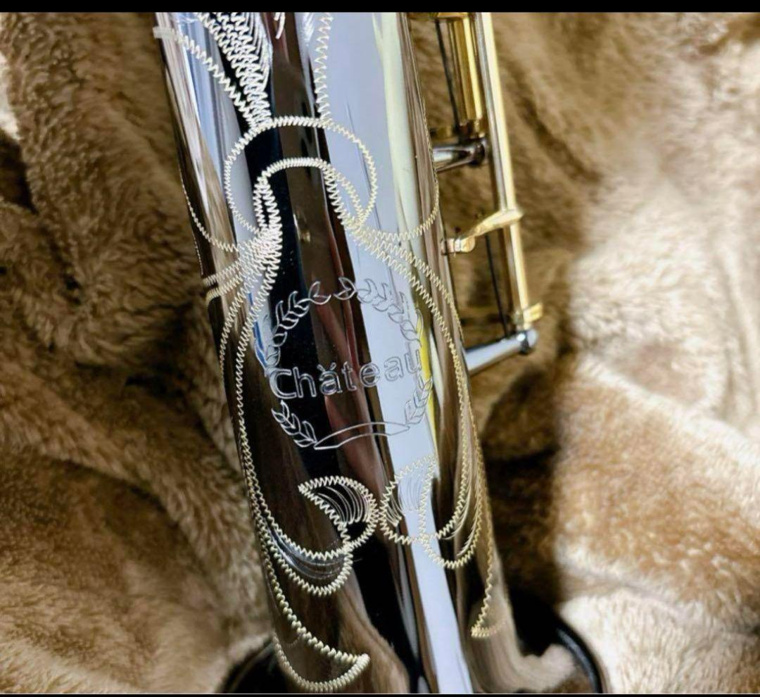 台湾製 シャトー ソプラノサックス　ブラックシルバー リガチャー・キャップ付