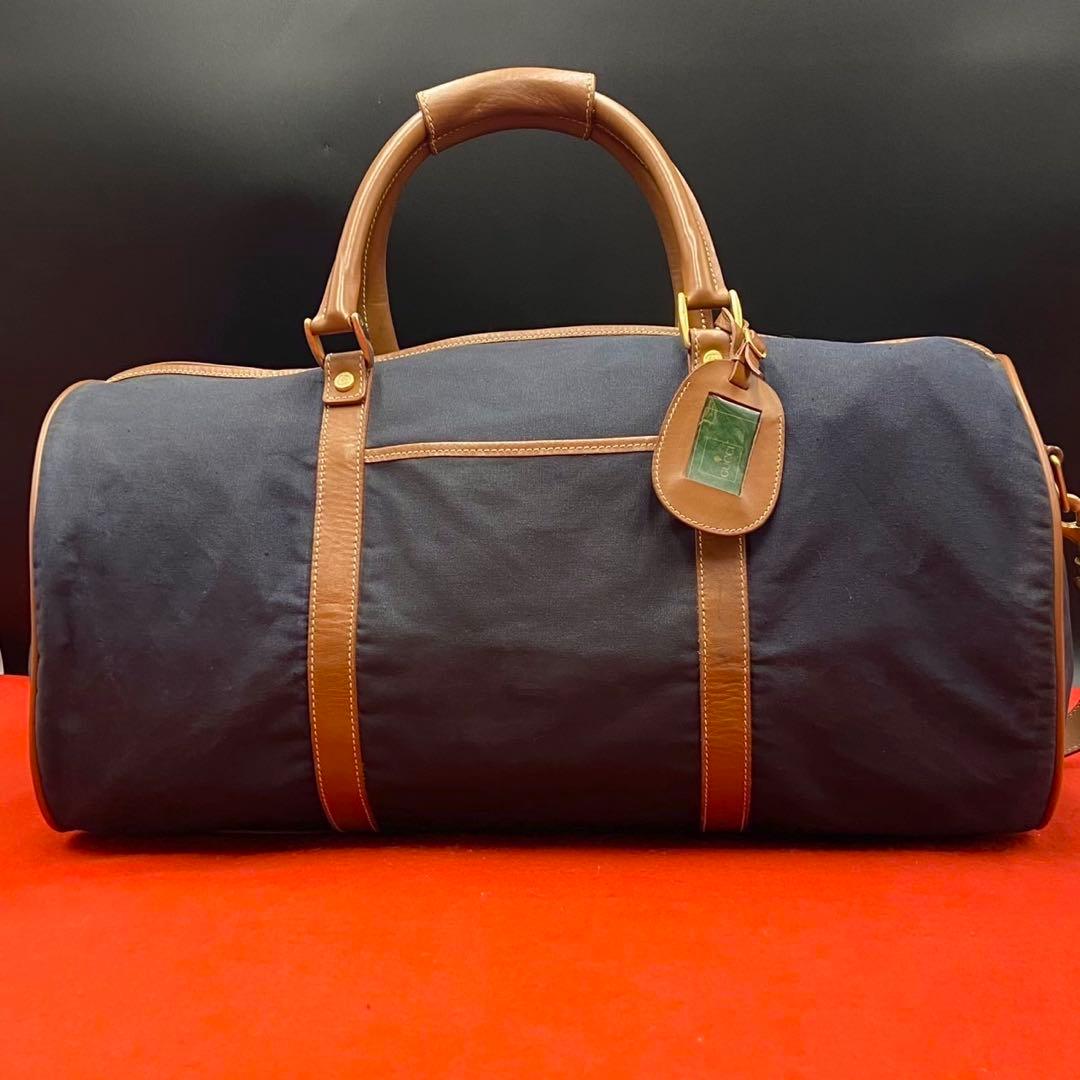 グッチ ボストンバッグ キャンバス 大容量 旅行鞄