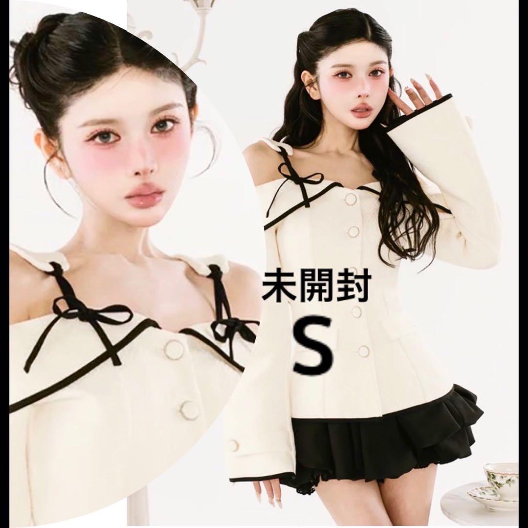 新品未開封 ダーリッチ ボンディングツイードオフショルチュニック　S