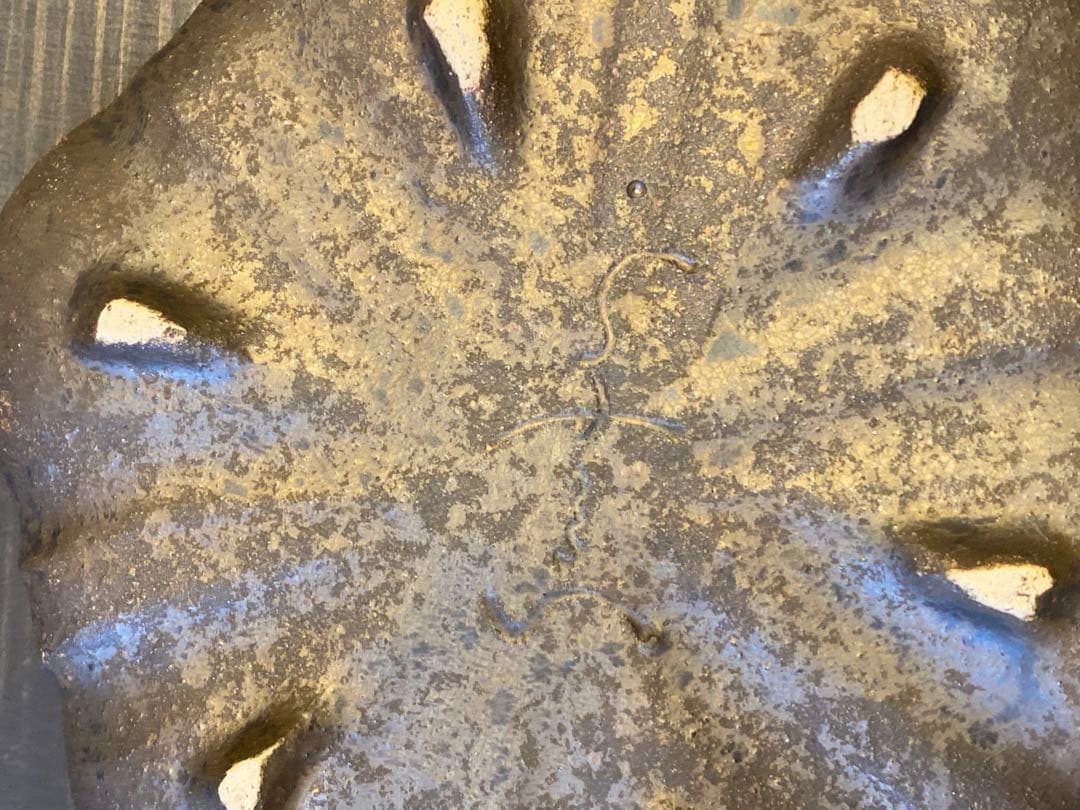 【本日限定特価】安福由美子　黒錆　足付六花弁皿 2枚　レア　作家もの　プレート