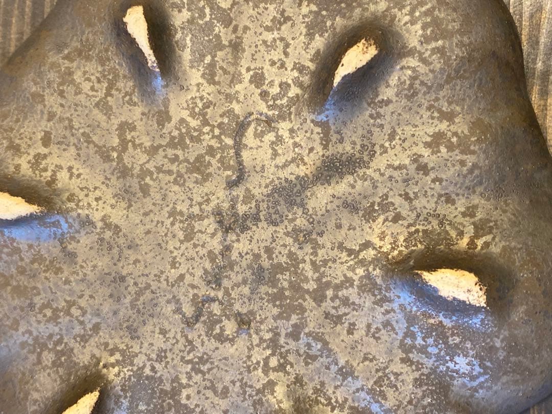 【本日限定特価】安福由美子　黒錆　足付六花弁皿 2枚　レア　作家もの　プレート