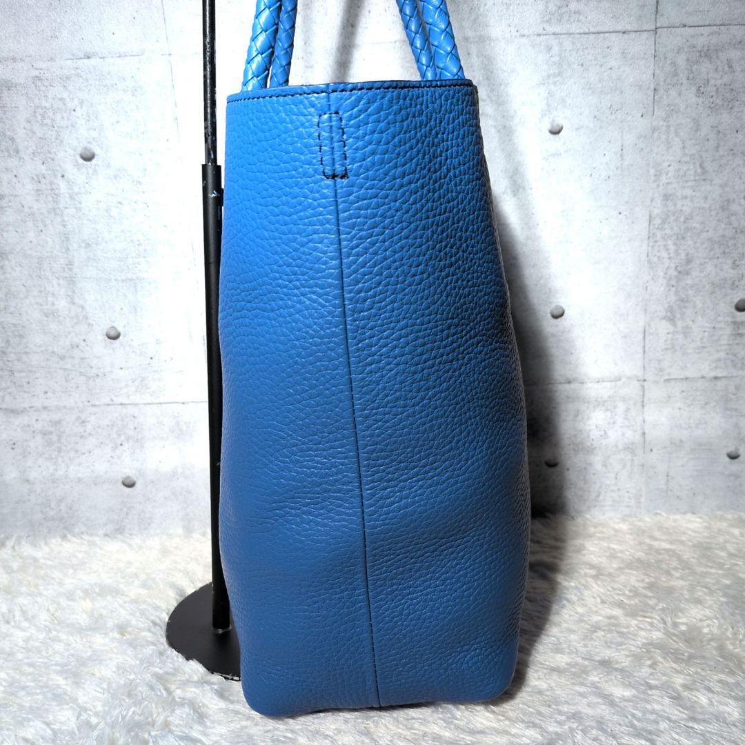 【未使用級 希少色】ヒロフ　チェスタ　トートバッグ　M　メッシュハンドル　ブルー