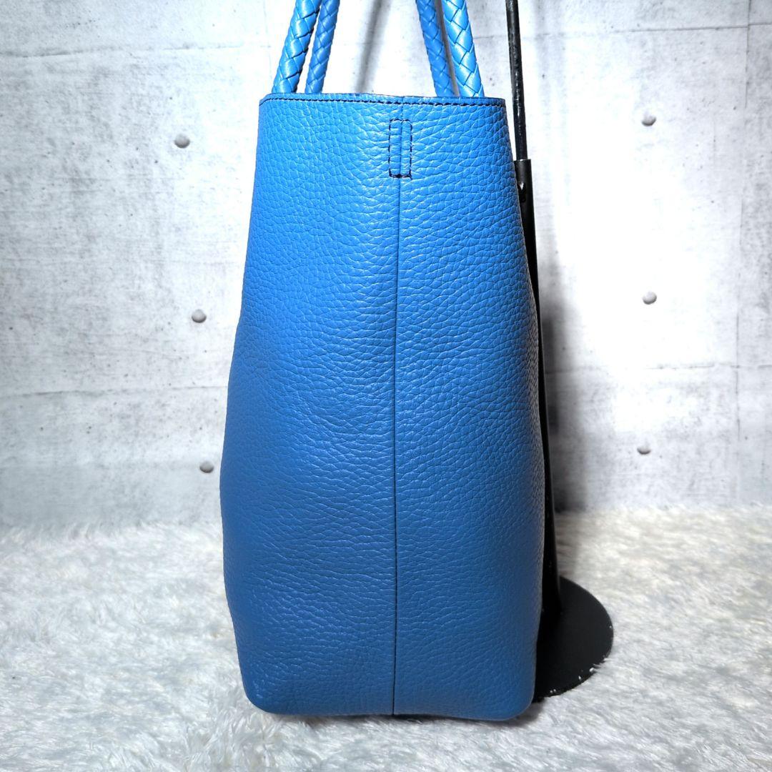 【未使用級 希少色】ヒロフ　チェスタ　トートバッグ　M　メッシュハンドル　ブルー