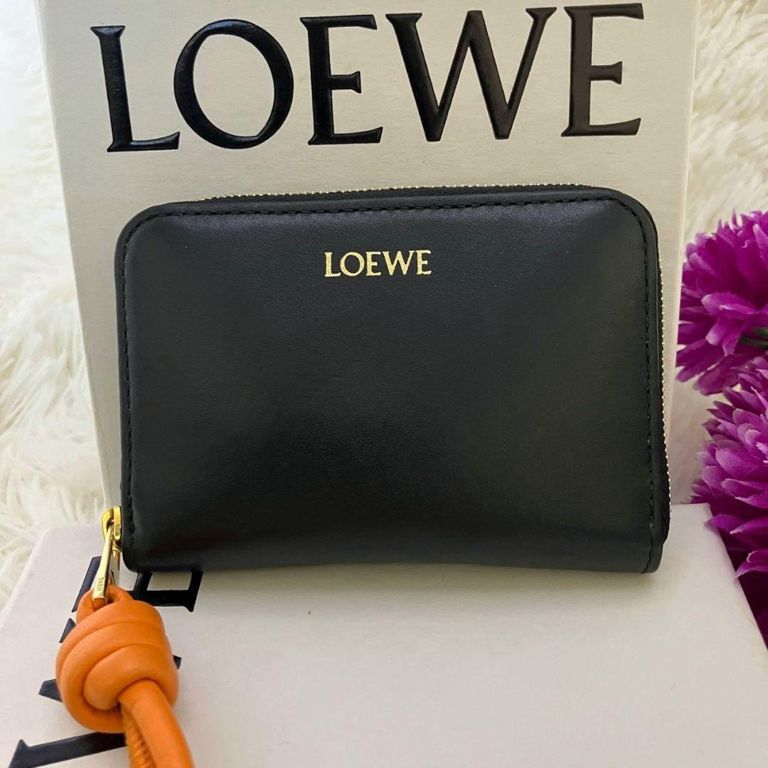 現行【極美品】LOEWE ノット コンパクト ジップアラウンド ウォレット