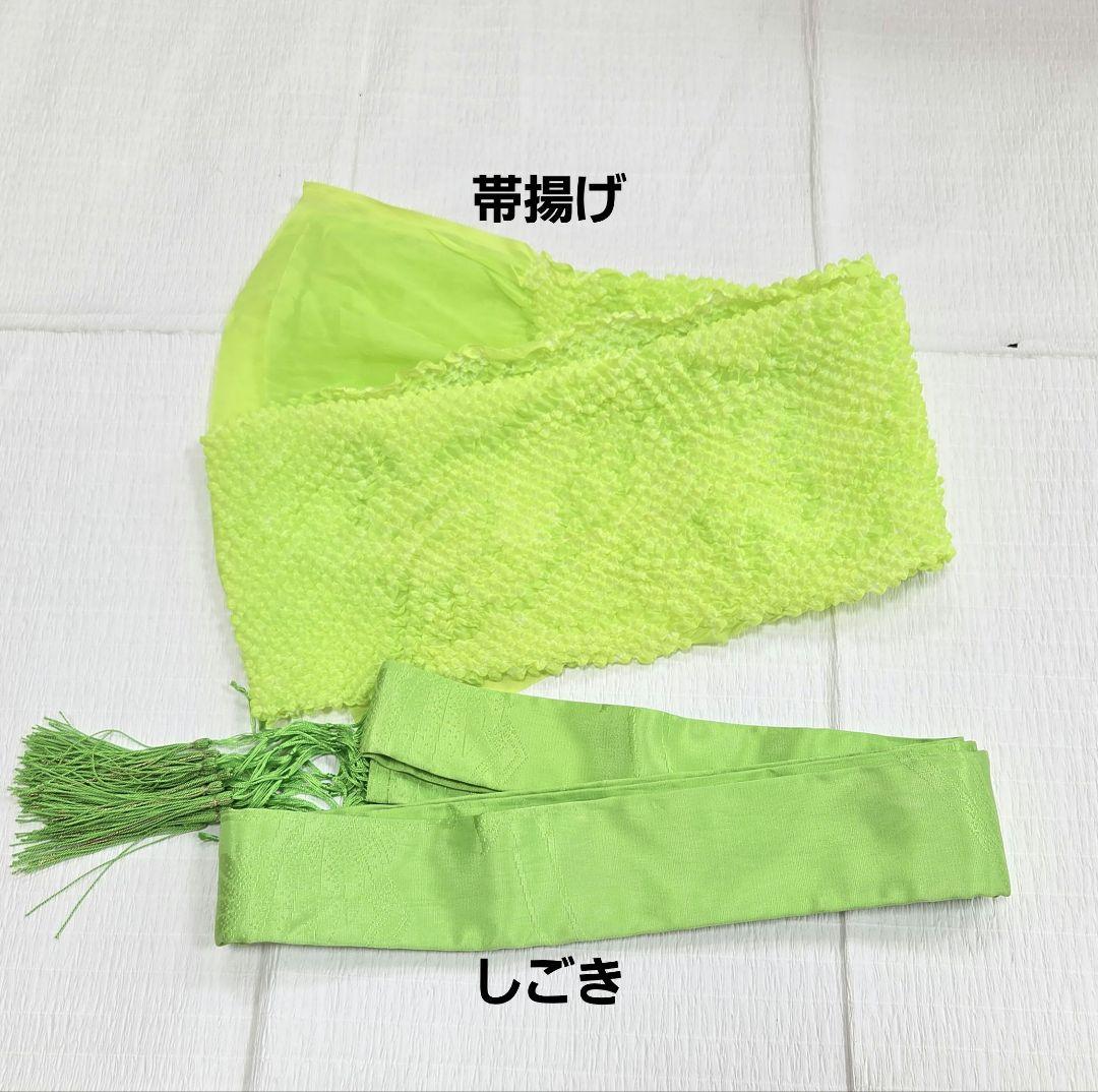 七五三　7歳　120cm　ポリエステル　つくり帯　髪飾り