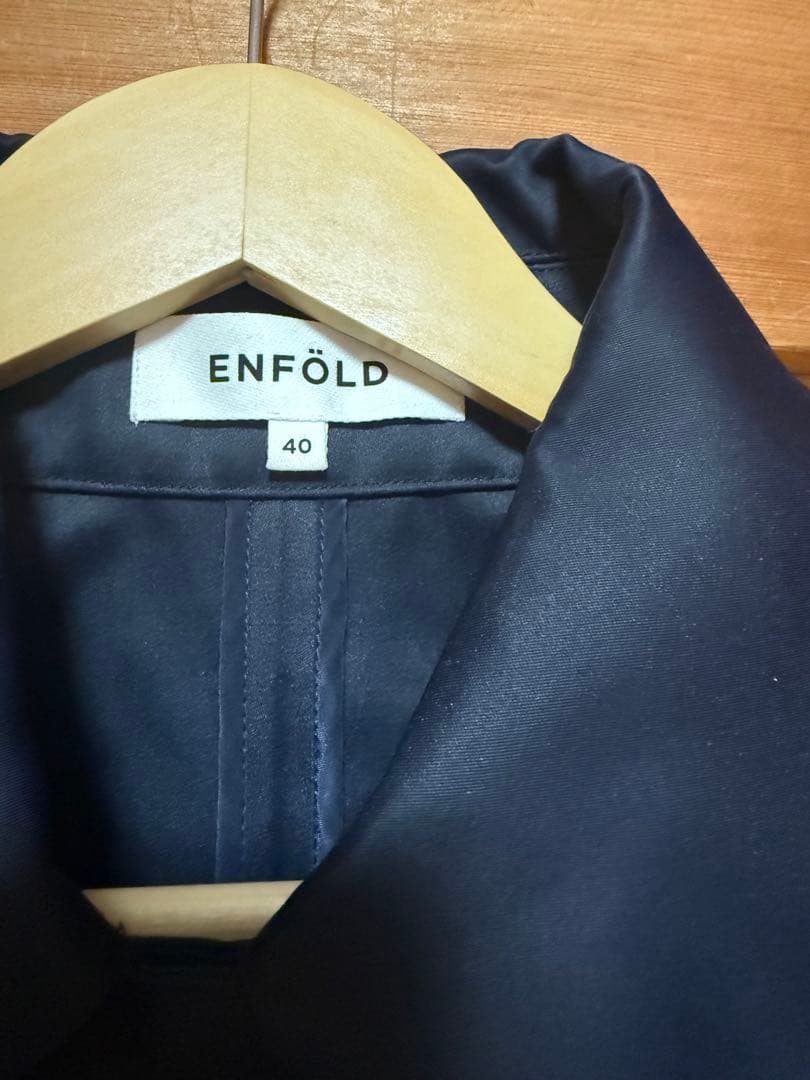 ENFOLD エンフォルドヘビーサテンドロストビッグジャケットコート