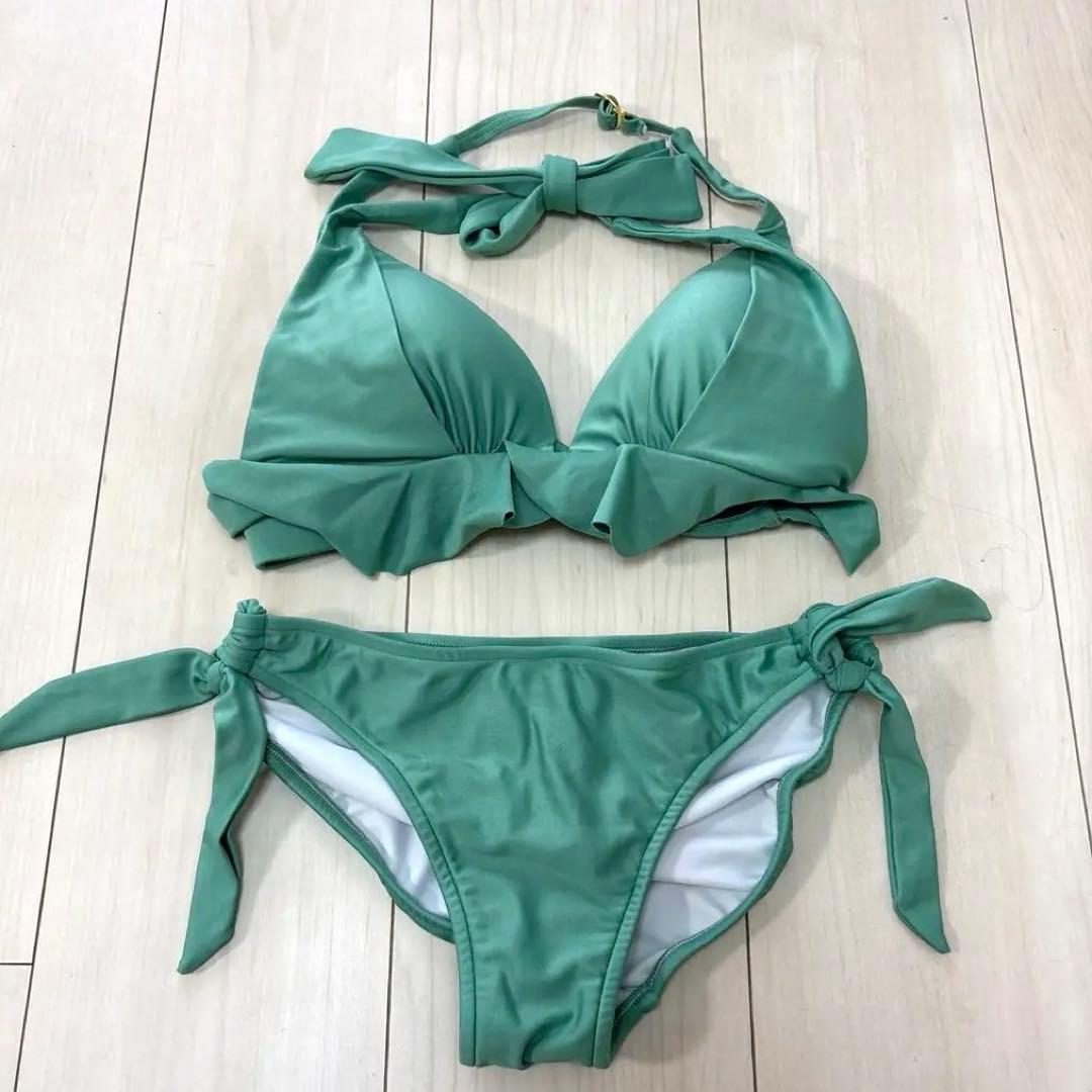 三愛リゾート グリーン フリルビキニ Mサイズ ミントグリーン　水着