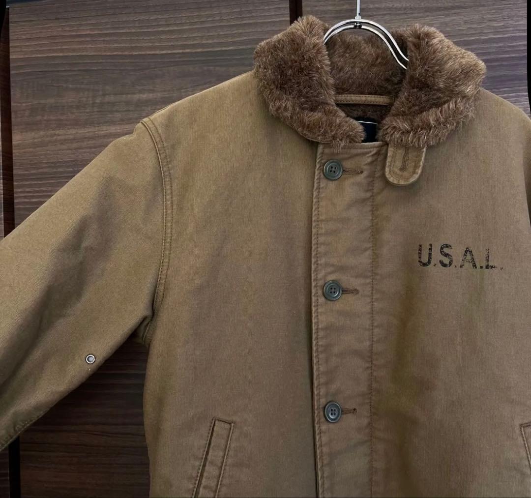 レア！XL ALPHA アルファ　N-1デッキジャケット　ミリタリー　タン　暖