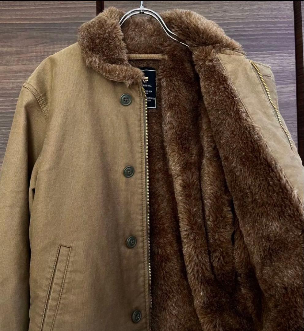 レア！XL ALPHA アルファ　N-1デッキジャケット　ミリタリー　タン　暖