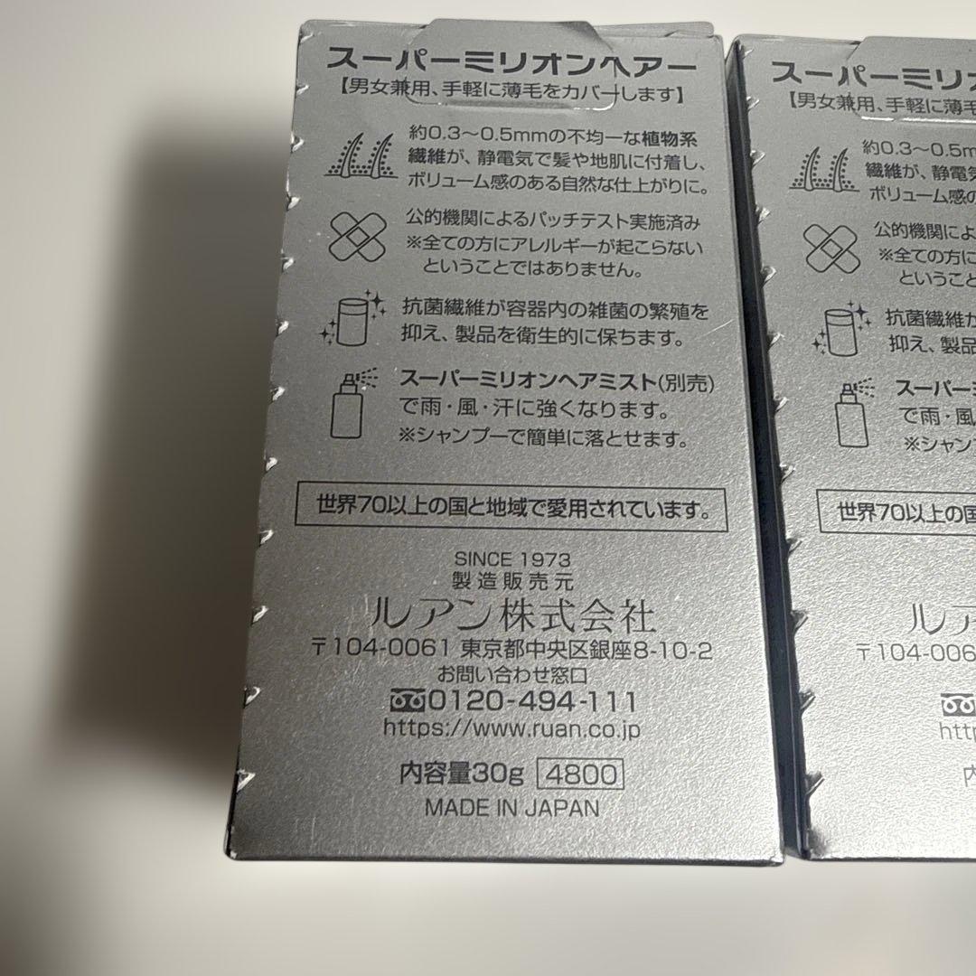 ○ スーパーミリオンヘアー 30g No.3（ライトブラウン）