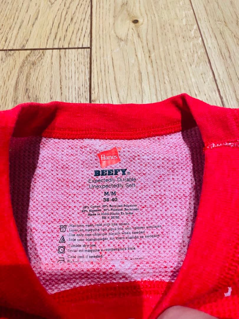 SUPREME Hanes Thermal Crew ヘインズ サーマル 黒赤