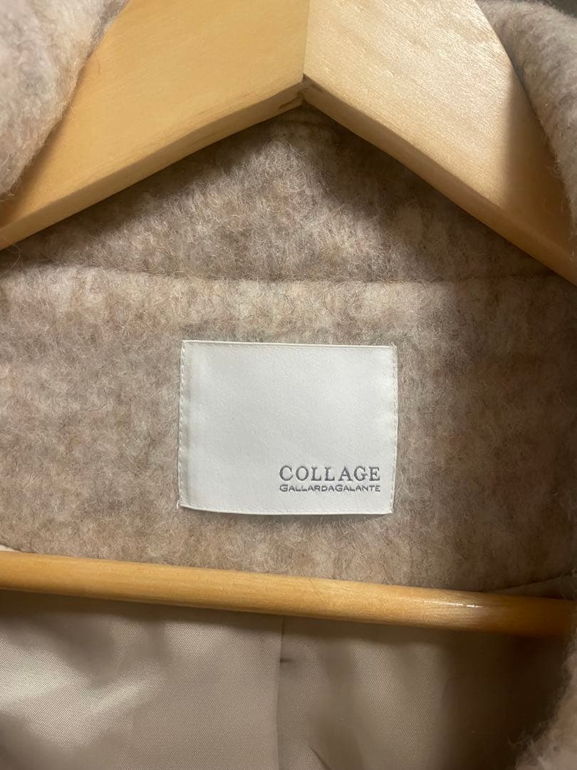 ウール混紡 ダブルブレストコート ベージュ