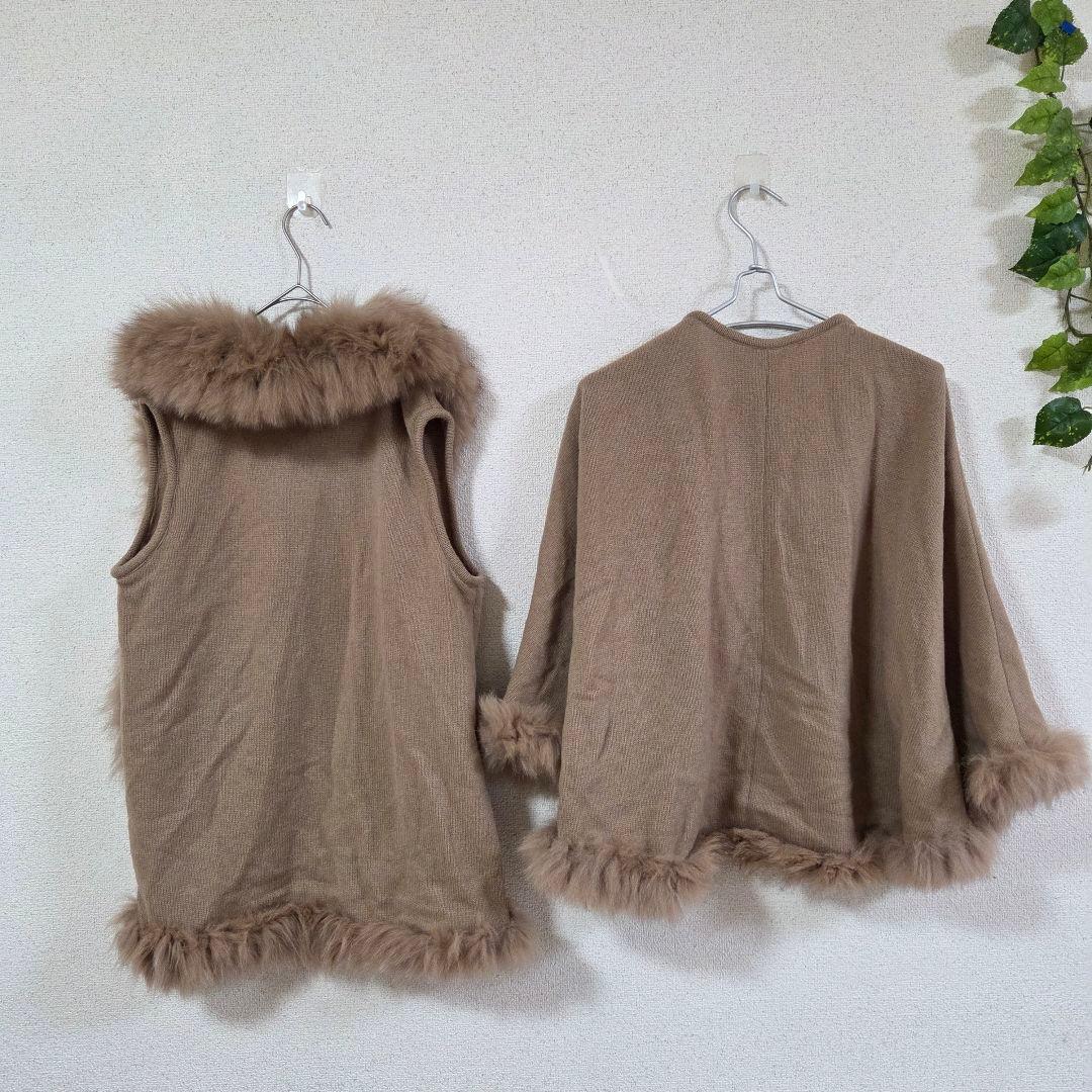 ★angel様★Coomb luxe/ベスト/ポンチョ/フォックスファー/カシミ