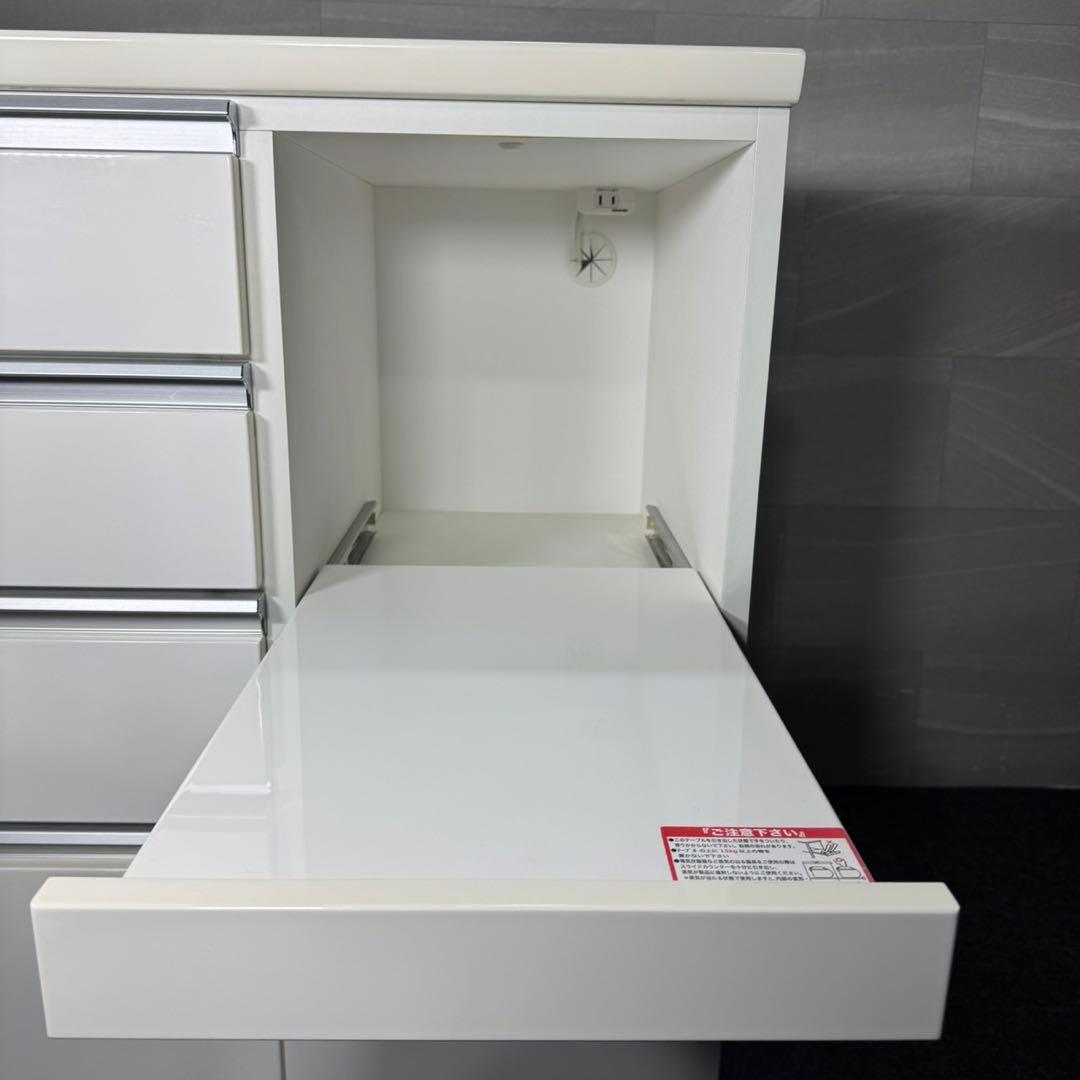 ニトリ キッチンカウンター 幅90cm 食器棚 白 ホワイト d5127