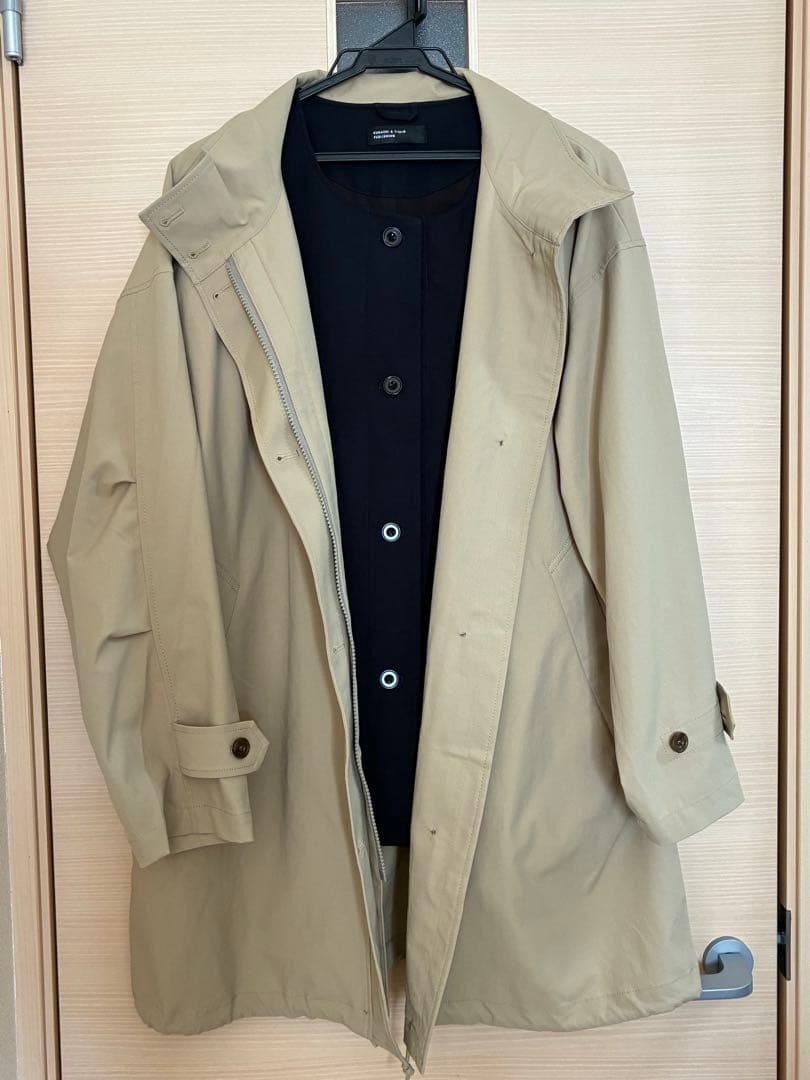 【未使用】中綿ベスト付きのかろやかミドル丈アウター（北欧、暮らしの道具店）