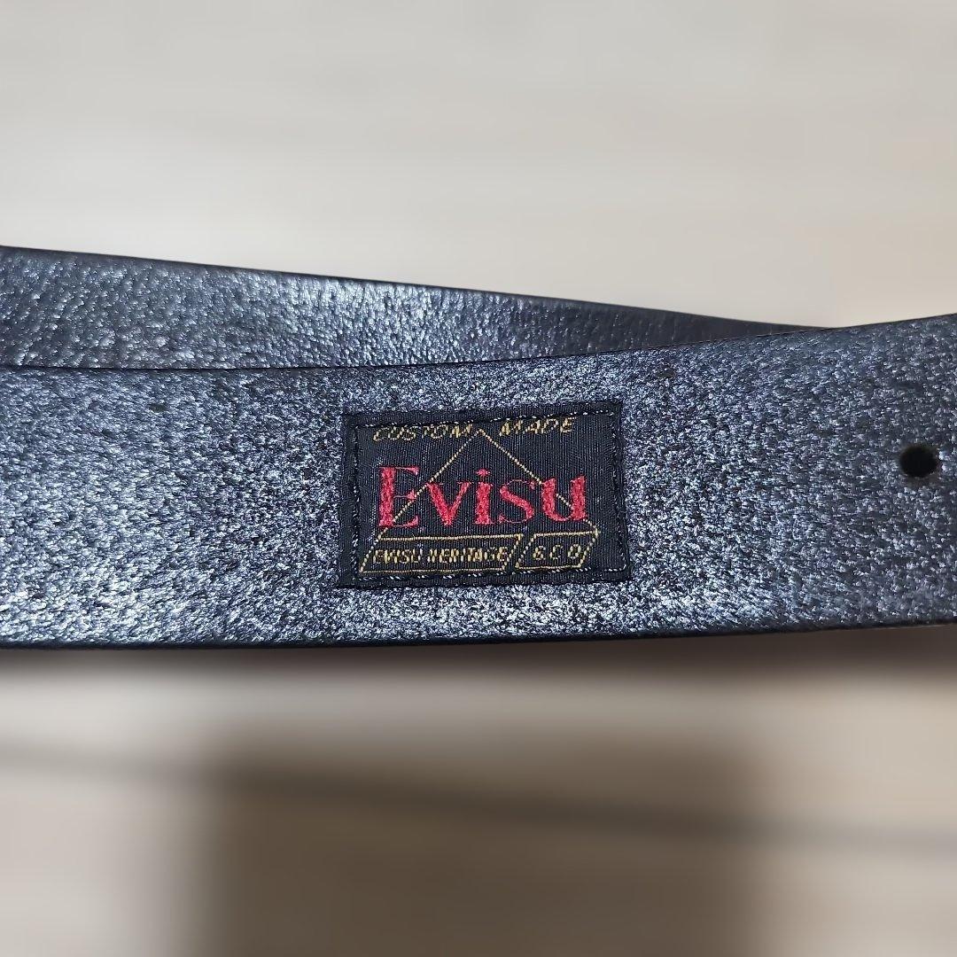 GG　EVISU ヴィンテージ スタッズ付きレザーベルト(茶芯)