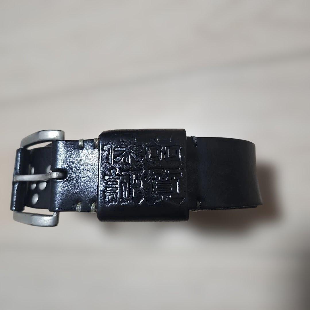 GG　EVISU ヴィンテージ スタッズ付きレザーベルト(茶芯)