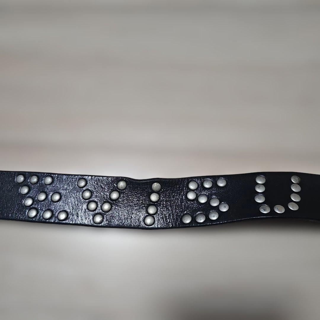 GG　EVISU ヴィンテージ スタッズ付きレザーベルト(茶芯)