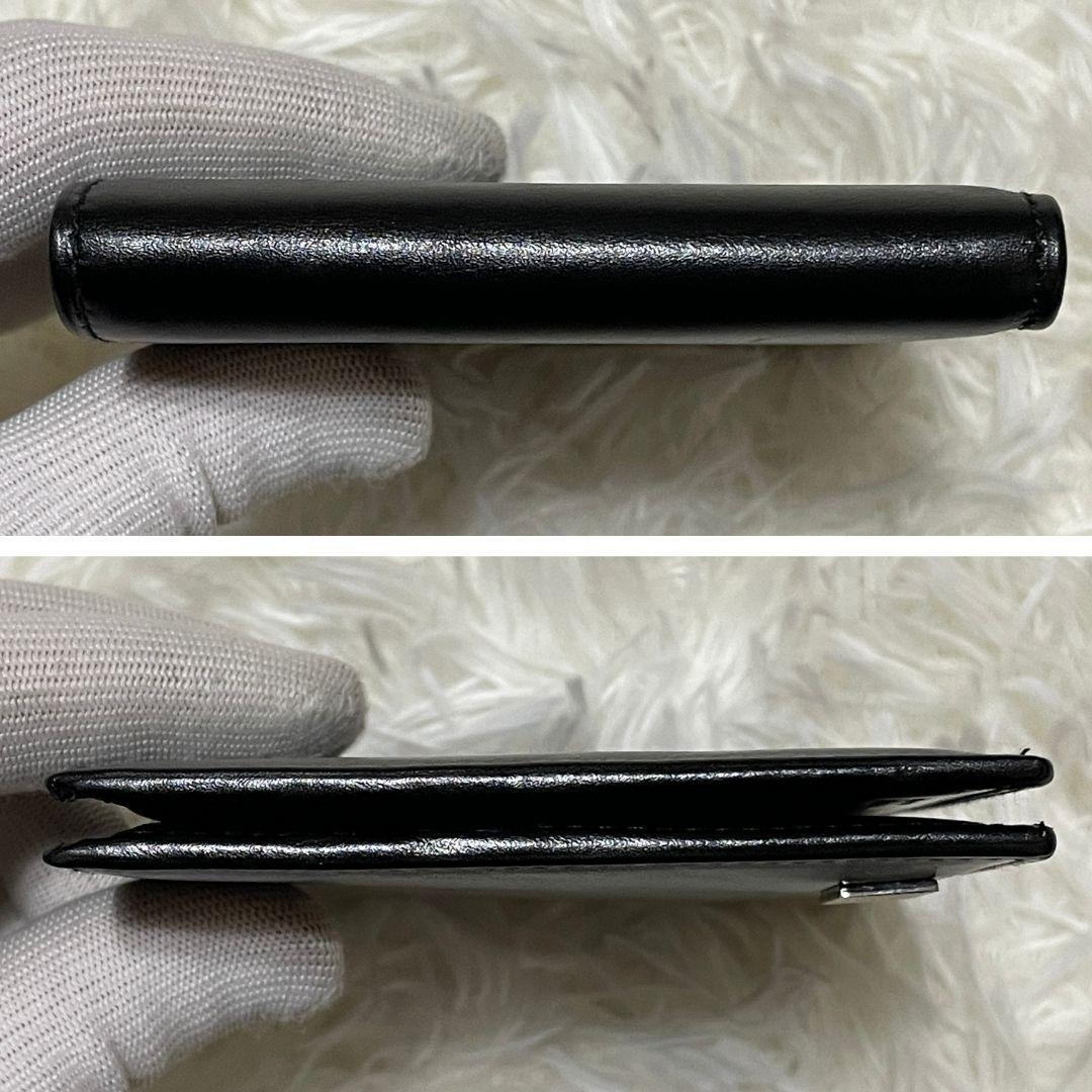 【未使用品】 グッチ　二つ折り 財布　シルバープレート　コンパクトウォレット　黒