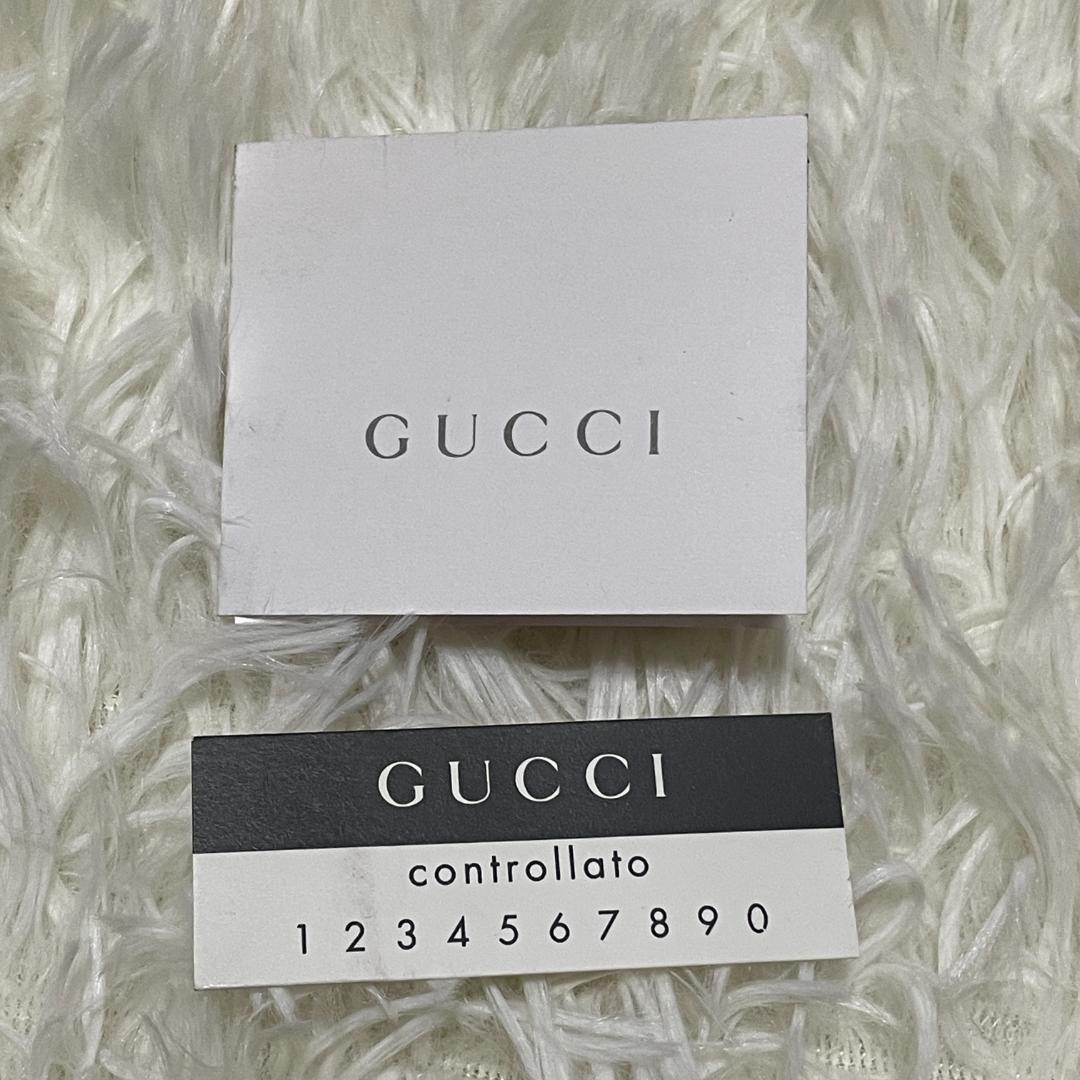 【未使用品】 グッチ　二つ折り 財布　シルバープレート　コンパクトウォレット　黒