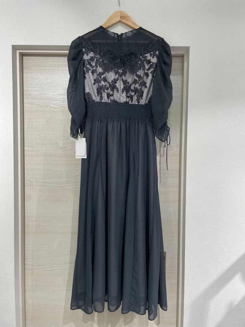 Dorry Doll フラワーレース×オーガンジードレス　アーミーカーキ