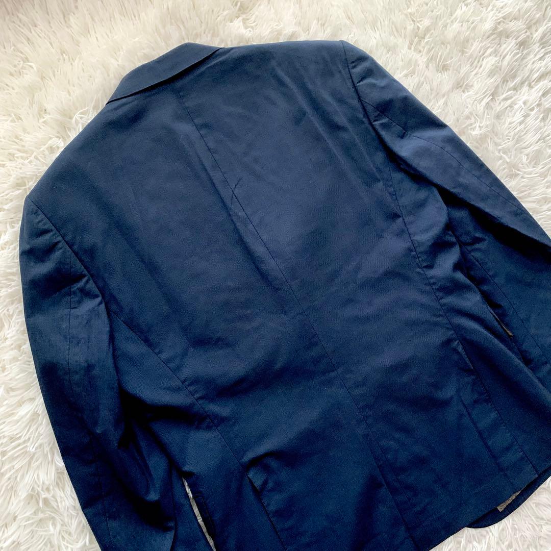 【希少 美品】ポールスミス シルク混 セットアップ スーツ 地図柄 ネイビー