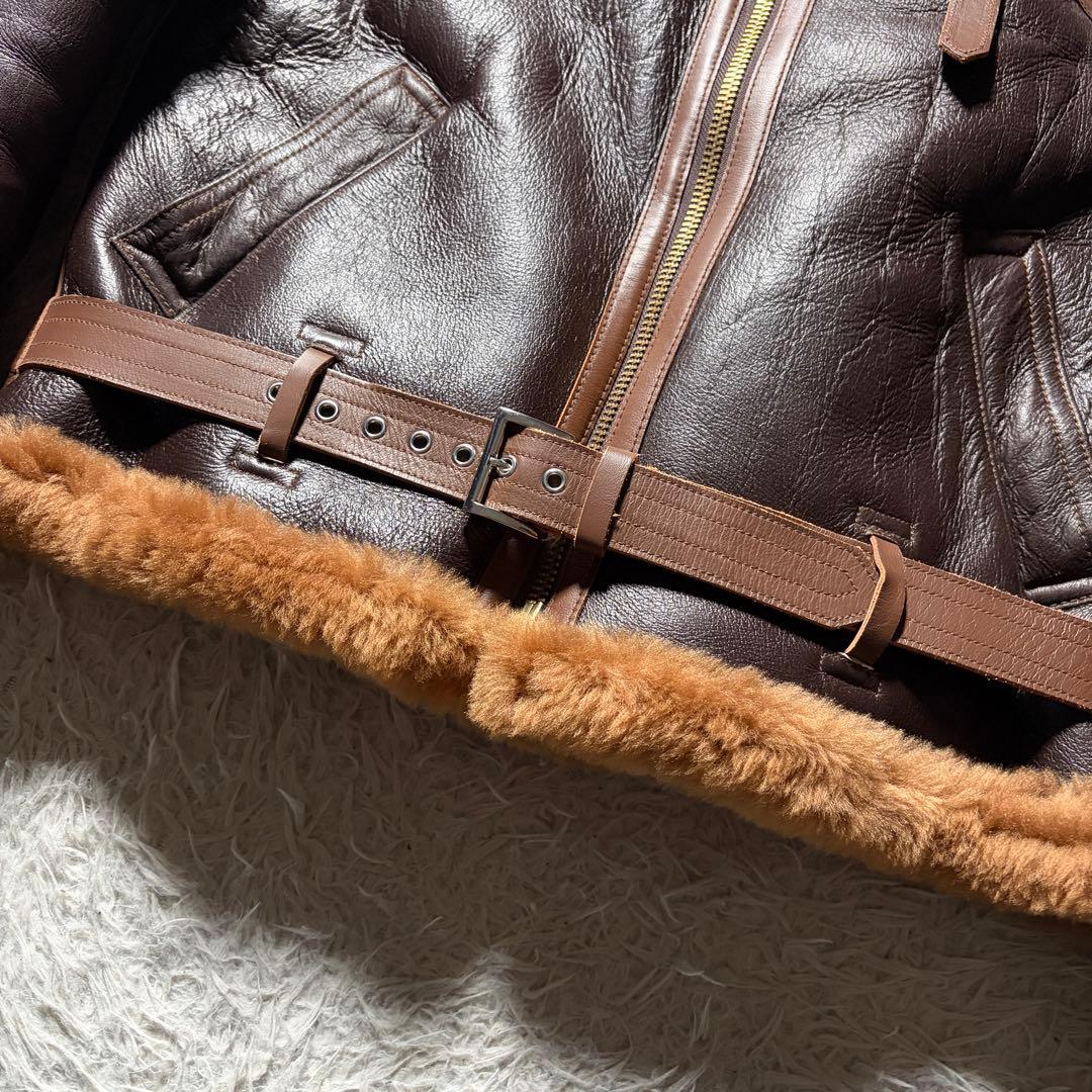 ド*ス様 極美品■ MORGANフライトジャケット　B-3 ムートン　羊革　ブラ