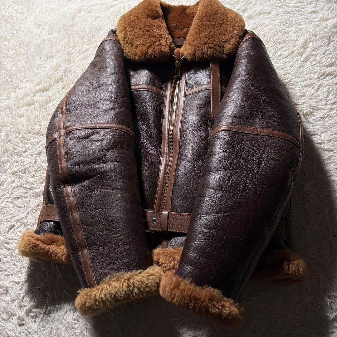 ド*ス様 極美品■ MORGANフライトジャケット　B-3 ムートン　羊革　ブラ