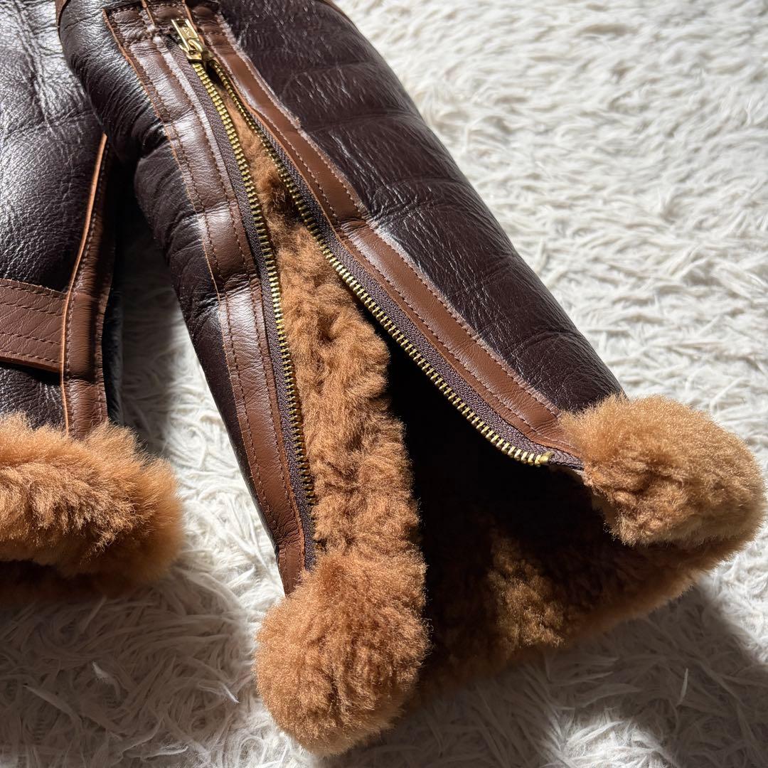 ド*ス様 極美品■ MORGANフライトジャケット　B-3 ムートン　羊革　ブラ