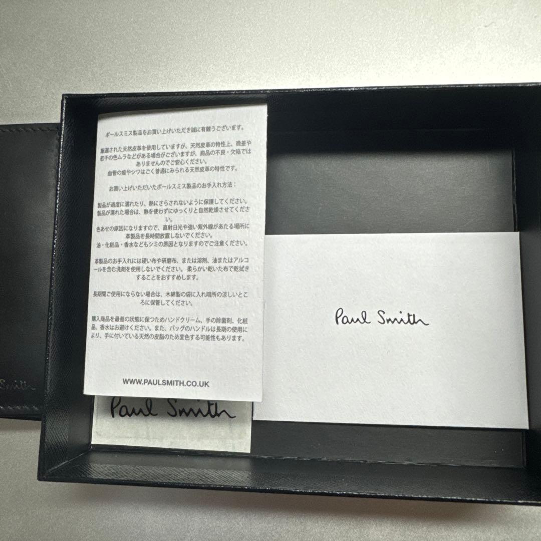 Paul Smithブラックレザー二つ折り財布 イタリア製