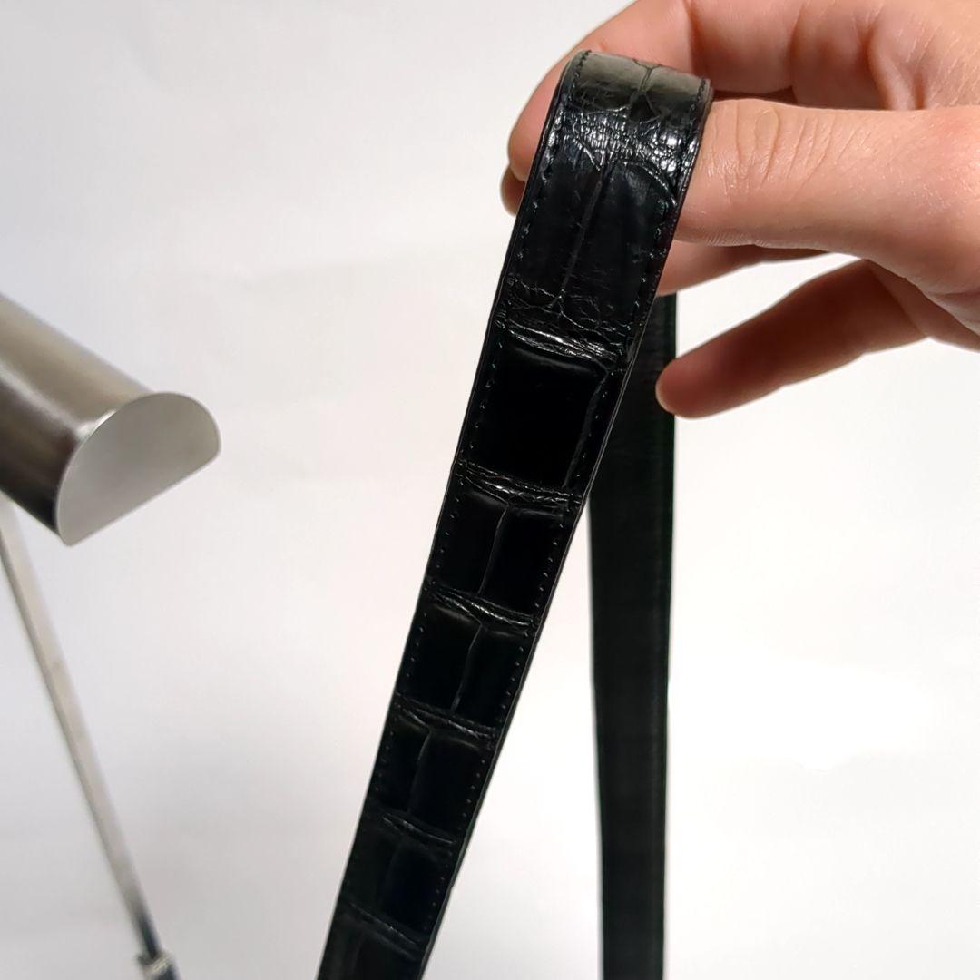 ✨美品✨JRA内タグ クロコダイル ショルダーバッグ センター取り ブラック