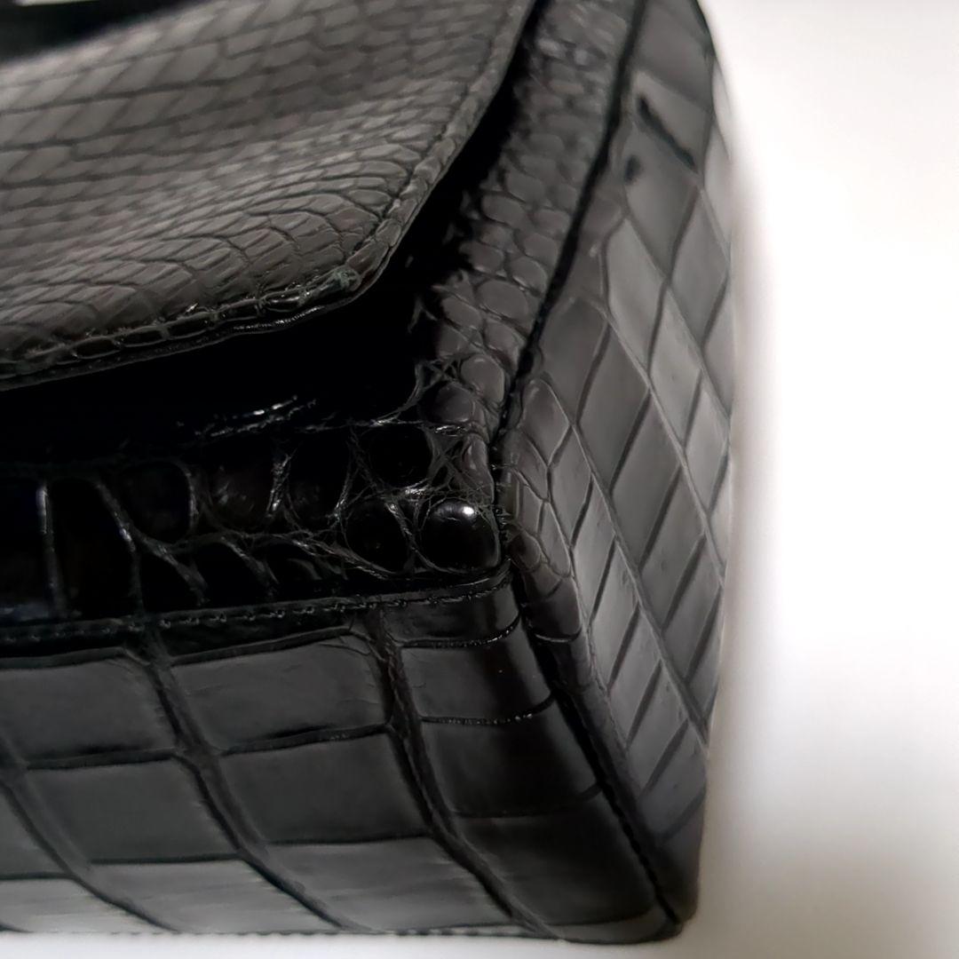 ✨美品✨JRA内タグ クロコダイル ショルダーバッグ センター取り ブラック