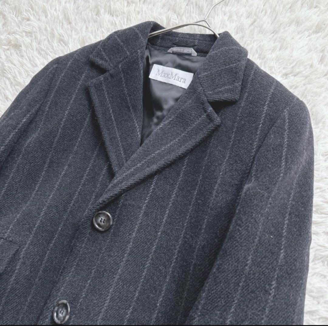 美品　高級　MaxMara チェスターコート マキシ丈 ロングコート　白タグ