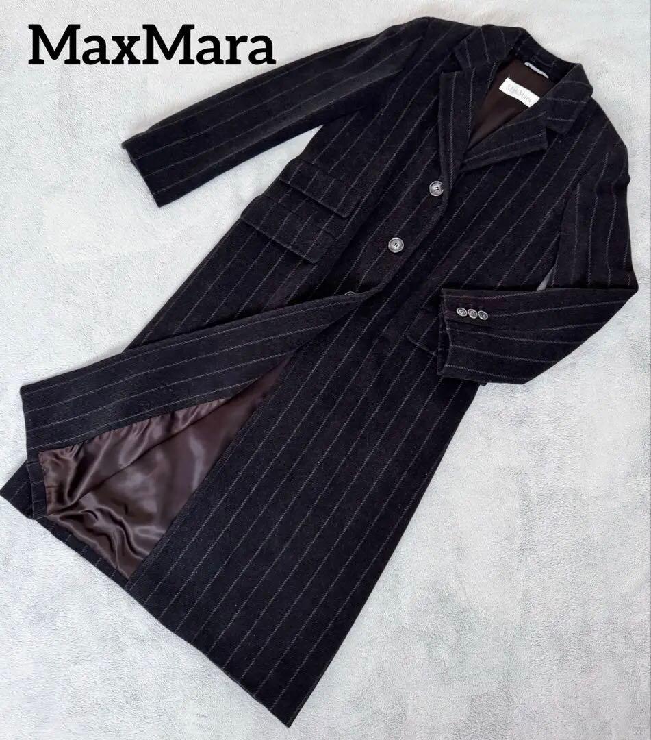 美品　高級　MaxMara チェスターコート マキシ丈 ロングコート　白タグ