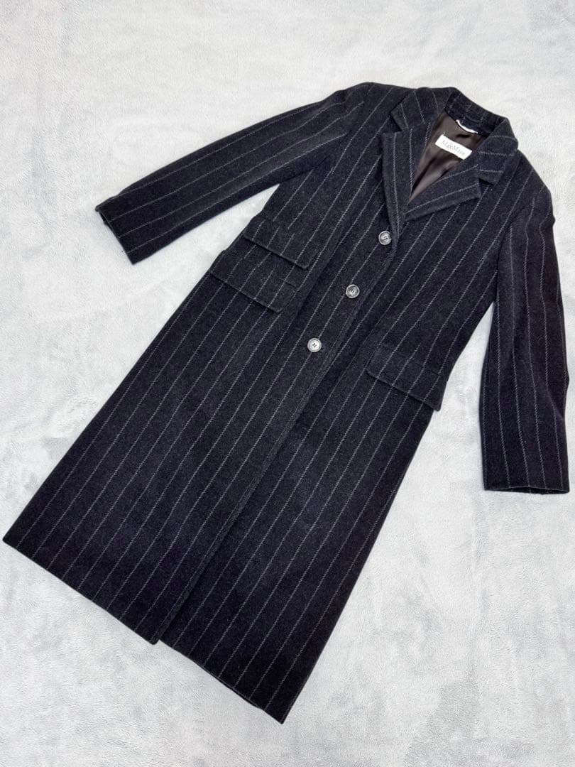 美品　高級　MaxMara チェスターコート マキシ丈 ロングコート　白タグ
